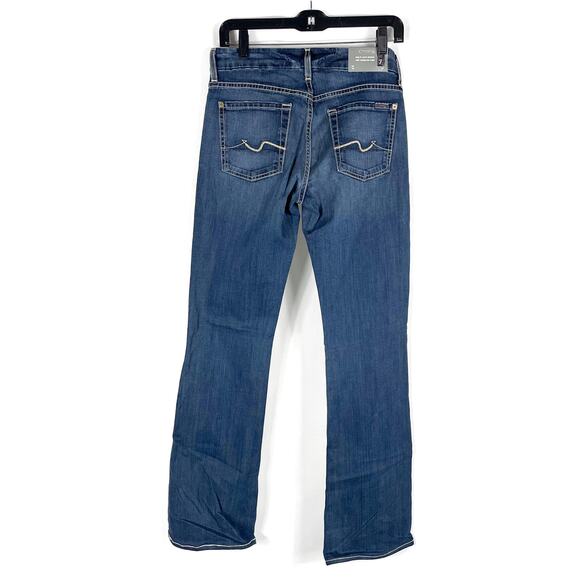 7 for All Mankind Kimmie Jeans Blue Low Waist Zip Fly Bootcut Leg Sz 28 - Picture 6 of 9